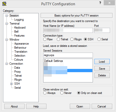 PuTTy - клиент для подключения к VPS по SSH протоколу PuTTy - клиент для подключения к VPS по SSH протоколу